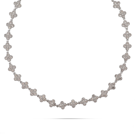 Κολιέ choker με πέτρες ζιργκόν Mar and Mar Athena Flower από ανοξείδωτο ατσάλι