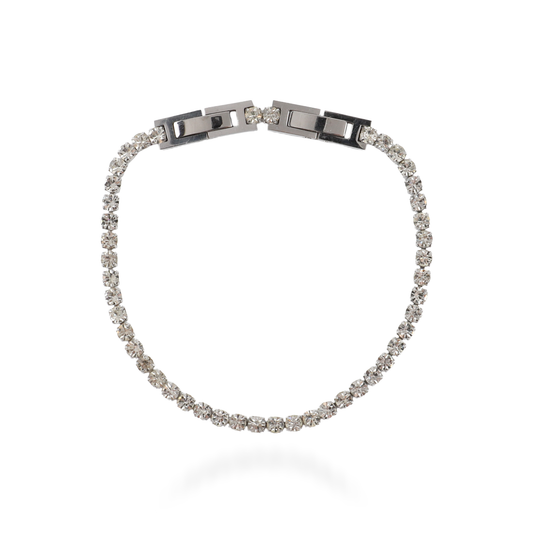 Αλυσίδα χεριού tennis με ζιργκόν Mar and Mar Clutch IV Silver από ανοξείδωτο ατσάλι