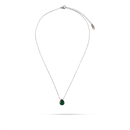 Κολιέ δάκρυ με πέτρες ζιργκόν Mar and Mar Renata Petite (Green) από ανοξείδωτο ατσάλι