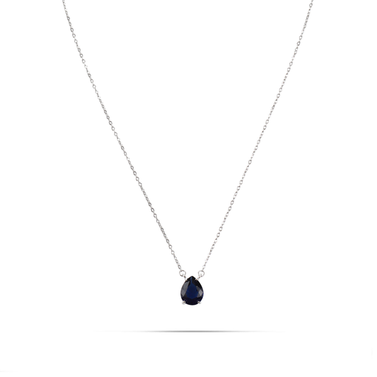 Κολιέ δάκρυ με πέτρες ζιργκόν Mar and Mar Renata Petite (Blue) από ανοξείδωτο ατσάλι