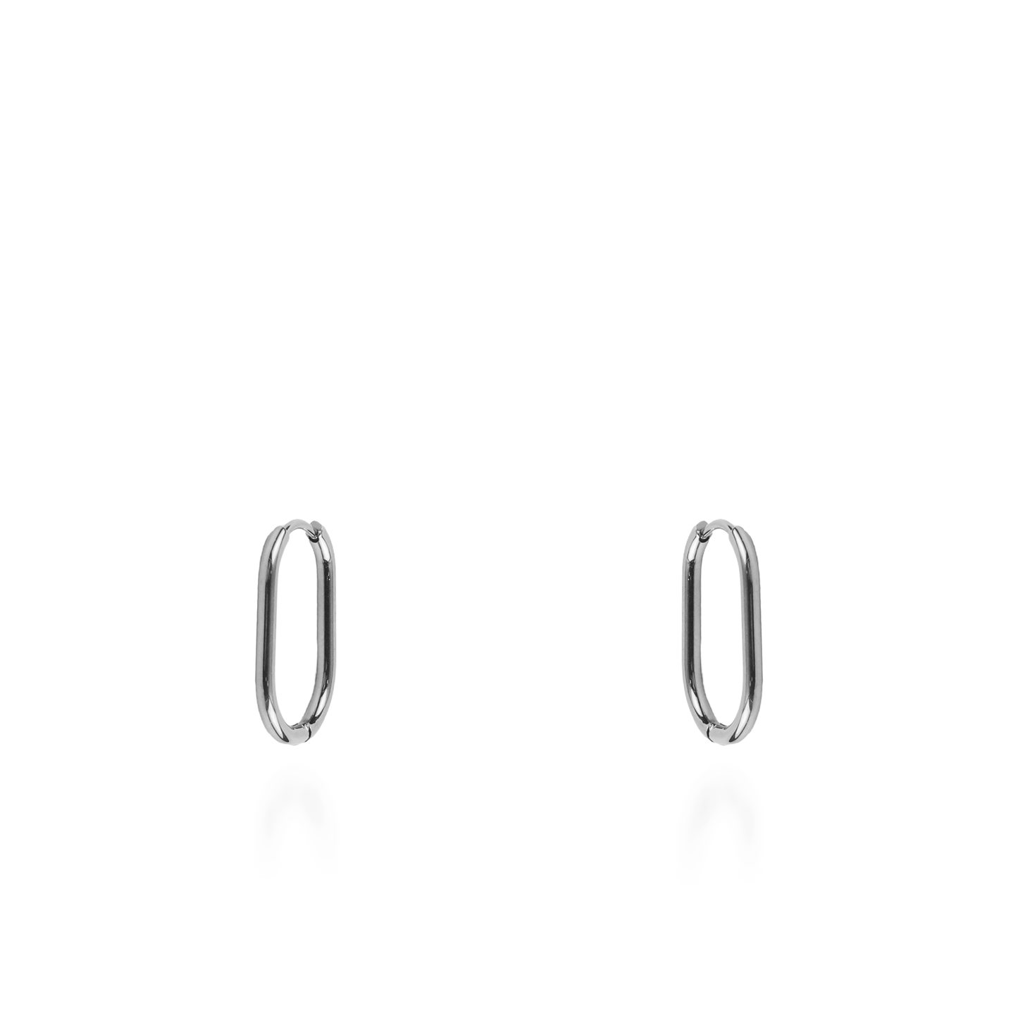 Σκουλαρίκια κρίκοι οβάλ Mar and Mar Solein Oval (Silver) από ανοξείδωτο ατσάλι