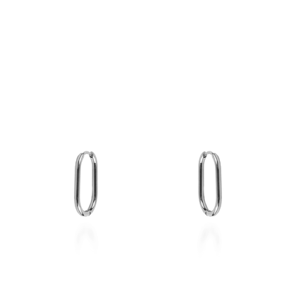 Σκουλαρίκια κρίκοι οβάλ Mar and Mar Solein Oval (Silver) από ανοξείδωτο ατσάλι