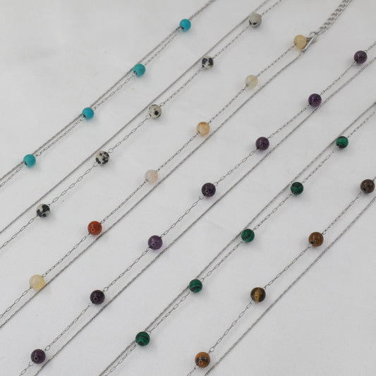 Αλυσίδα ποδιού διπλή με χάντρες Mar and Mar Carina Anklet από ανοξείδωτο ατσάλι