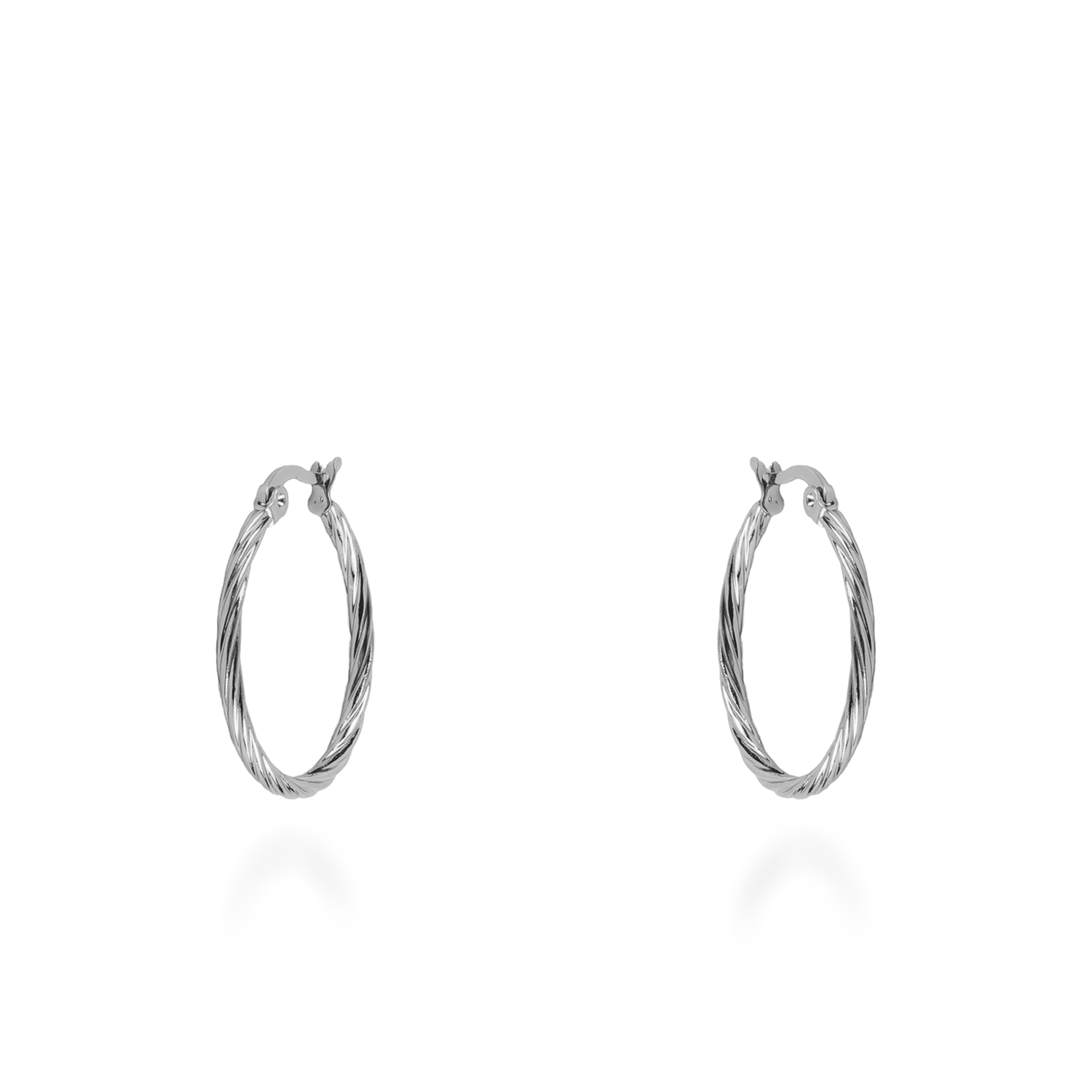 Σκουλαρίκια κρίκοι Mar and Mar Jayla (3 cm-Silver) από ανοξείδωτο ατσάλι