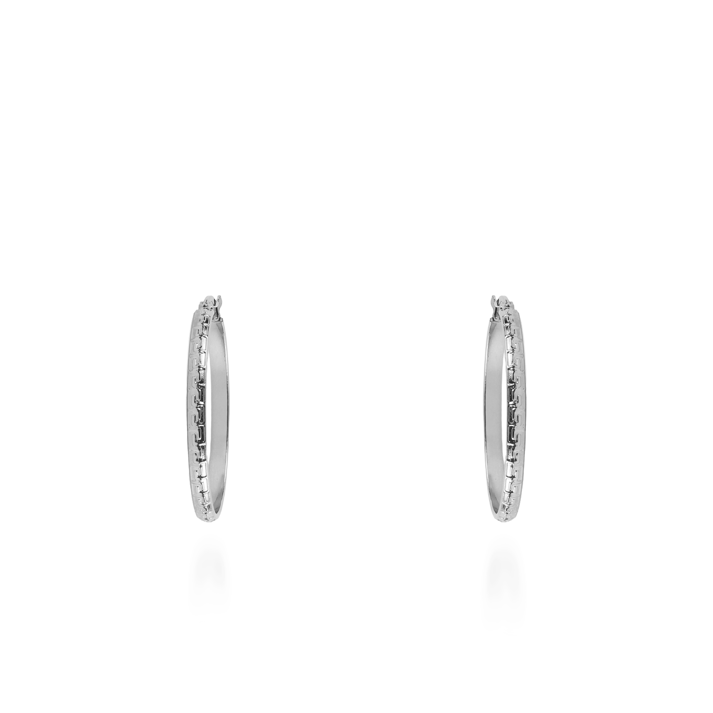 Σκουλαρίκια κρίκοι Mar and Mar Acrol (3,5 cm-Silver) από ανοξείδωτο ατσάλι