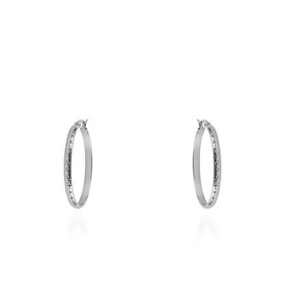 Σκουλαρίκια κρίκοι Mar and Mar Acrol (3,5 cm-Silver) από ανοξείδωτο ατσάλι