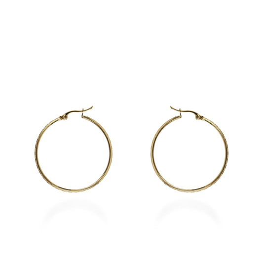 Σκουλαρίκια κρίκοι Mar and Mar Acrol (3,5 cm) από ανοξείδωτο ατσάλι