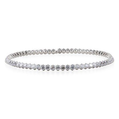 Choker με πέτρες ζιργκόν σε λευκό χρώμα Mar and Mar Tennis Choker (White-Silver)