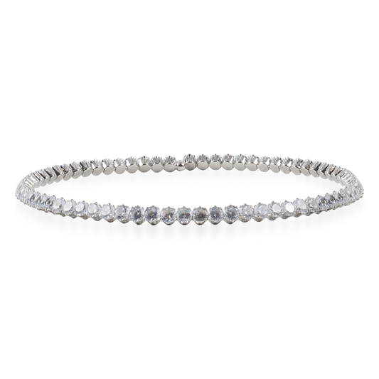 Choker με πέτρες ζιργκόν σε λευκό χρώμα Mar and Mar Tennis Choker (White-Silver)