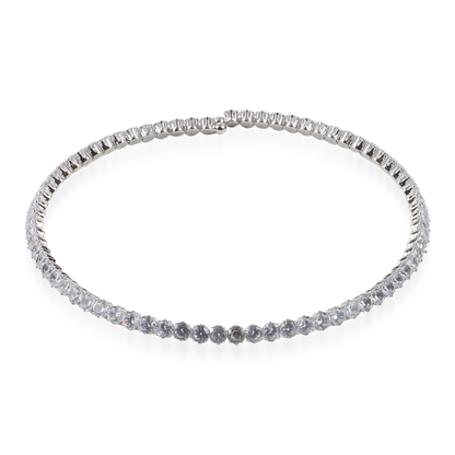 Choker με πέτρες ζιργκόν σε λευκό χρώμα Mar and Mar Tennis Choker (White-Silver)