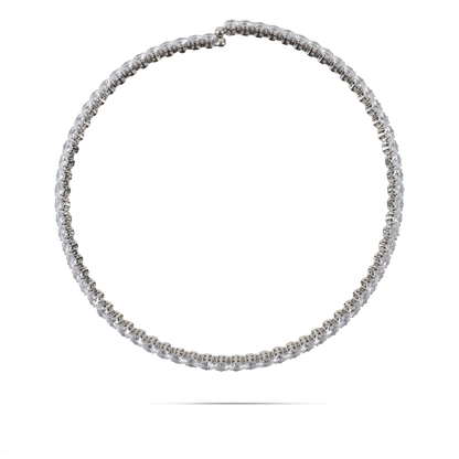 Choker με πέτρες ζιργκόν σε λευκό χρώμα Mar and Mar Tennis Choker (White-Silver)