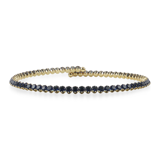 Choker με πέτρες ζιργκόν σε μπλε χρώμα Mar and Mar Tennis Choker (Blue-Gold)