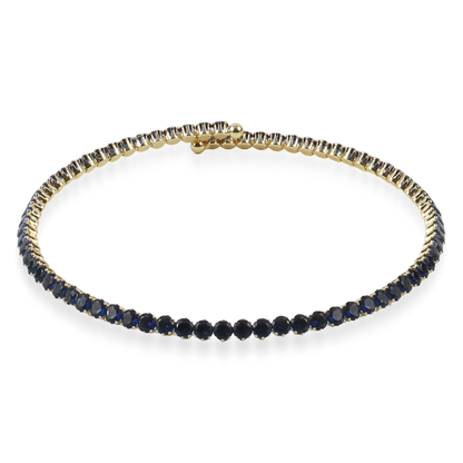 Choker με πέτρες ζιργκόν σε μπλε χρώμα Mar and Mar Tennis Choker (Blue-Gold)