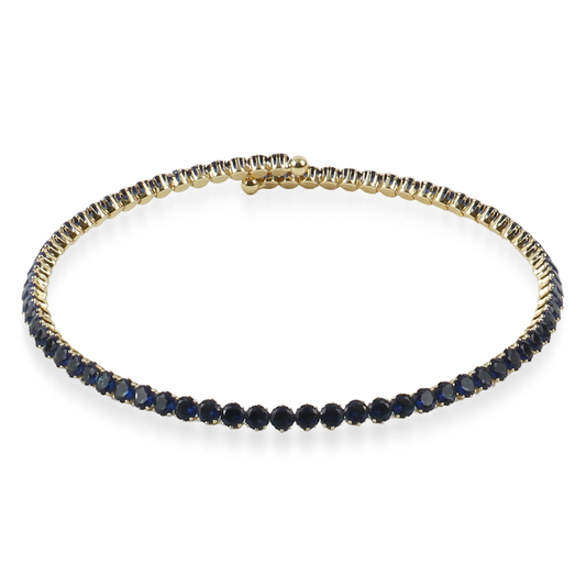 Choker με πέτρες ζιργκόν σε μπλε χρώμα Mar and Mar Tennis Choker (Blue-Gold)