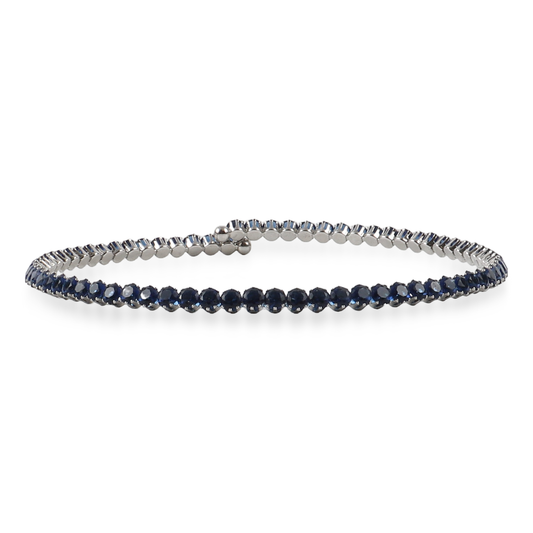 Choker με πέτρες ζιργκόν σε μπλε χρώμα Mar and Mar Tennis Choker (Blue-Silver)