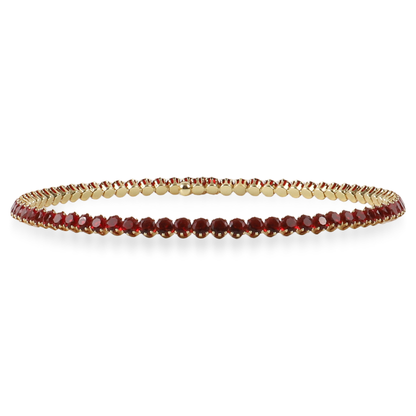 Choker με πέτρες ζιργκόν σε κόκκινο χρώμα Mar and Mar Tennis Choker (Red-Gold)