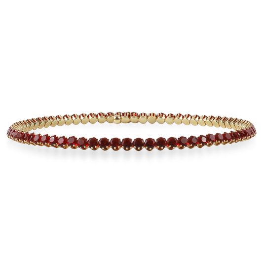 Choker με πέτρες ζιργκόν σε κόκκινο χρώμα Mar and Mar Tennis Choker (Red-Gold)