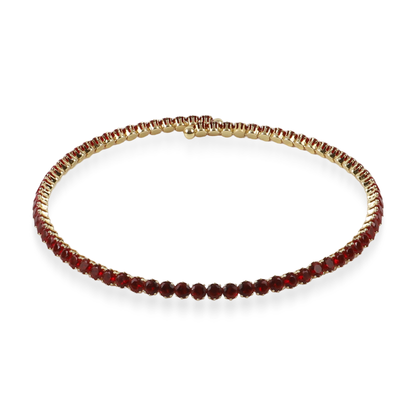 Choker με πέτρες ζιργκόν σε κόκκινο χρώμα Mar and Mar Tennis Choker (Red-Gold)