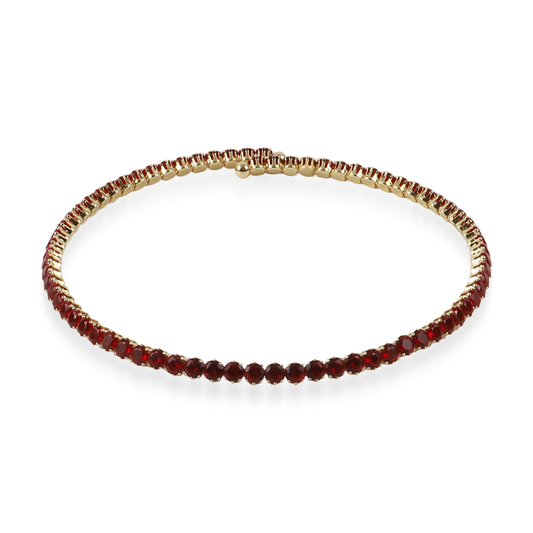 Choker με πέτρες ζιργκόν σε κόκκινο χρώμα Mar and Mar Tennis Choker (Red-Gold)