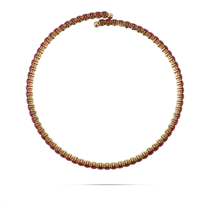 Choker με πέτρες ζιργκόν σε κόκκινο χρώμα Mar and Mar Tennis Choker (Red-Gold)