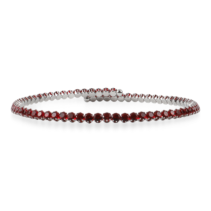 Choker με πέτρες ζιργκόν σε κόκκνιο χρώμα Mar and Mar Tennis Choker (Red-Silver)