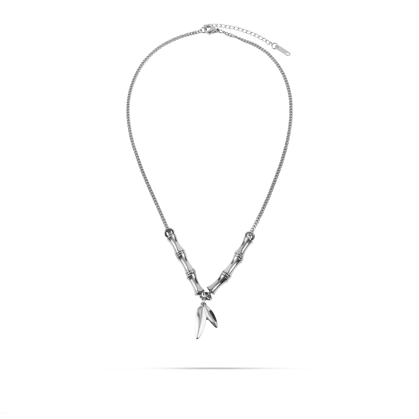 Κολιέ με φύλλα Mar and Mar Giada Silver από ανοξείδωτο ατσάλι