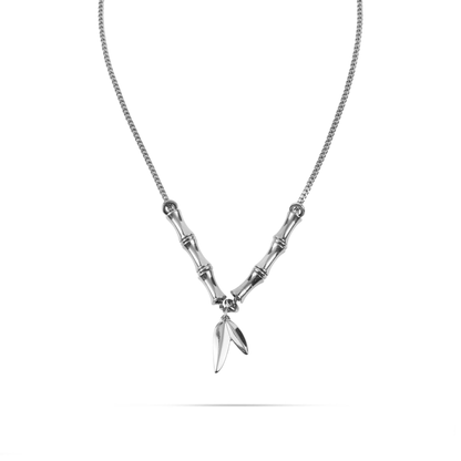 Κολιέ με φύλλα Mar and Mar Giada Silver από ανοξείδωτο ατσάλι