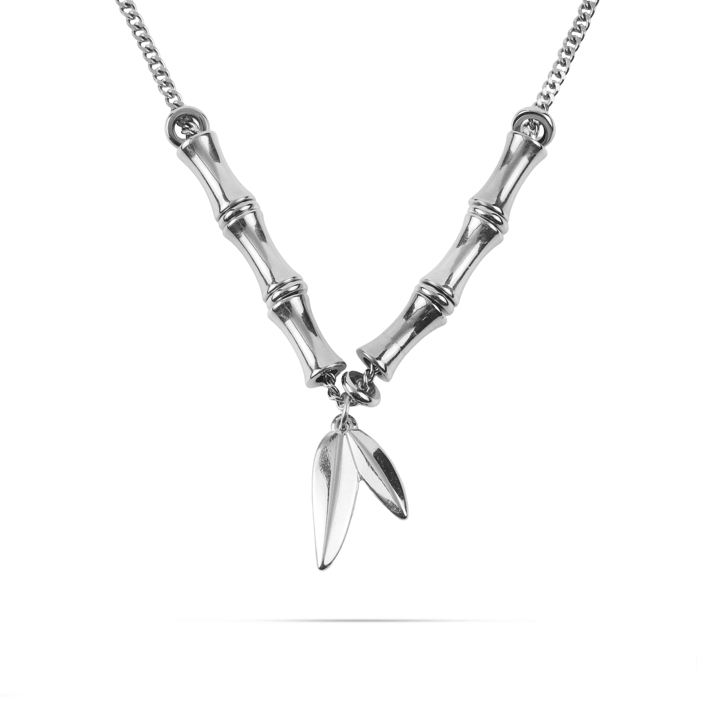 Κολιέ με φύλλα Mar and Mar Giada Silver από ανοξείδωτο ατσάλι