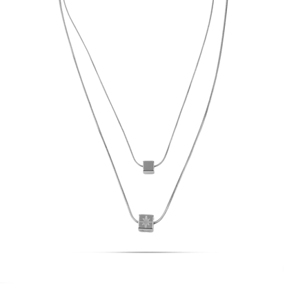 Κολιέ με κύβο και σχέδιο αστέρι Mar and Mar Cubes Star από ανοξείδωτο ατσάλι