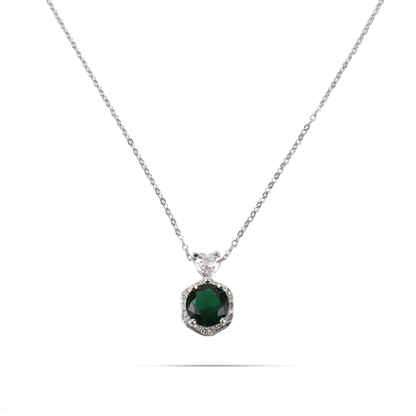 Κολιέ με ζιργκόν Mar and Mar Alice (Silver) από ανοξείδωτο ατσάλι