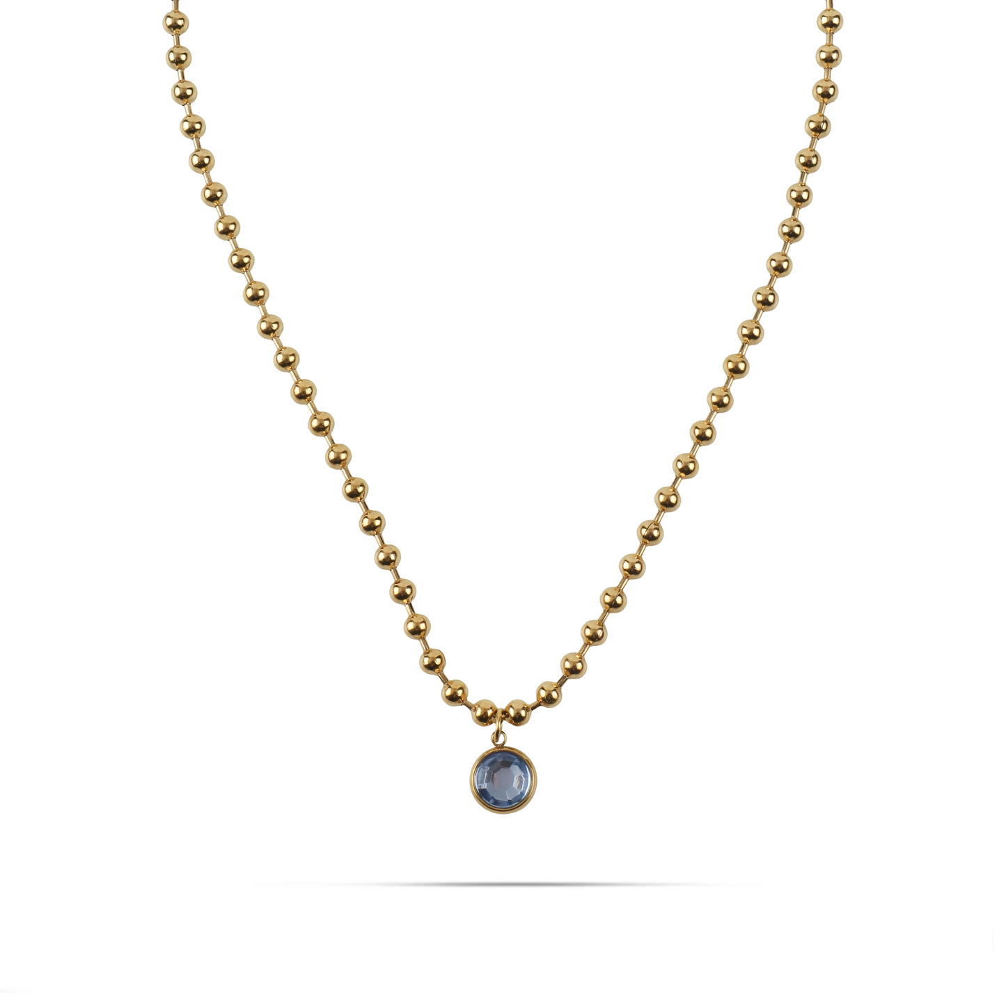 Κολιέ με πέτρα ζιργκόν Mar and Mar Azure (Light Blue) από ανοξείδωτο ατσάλι