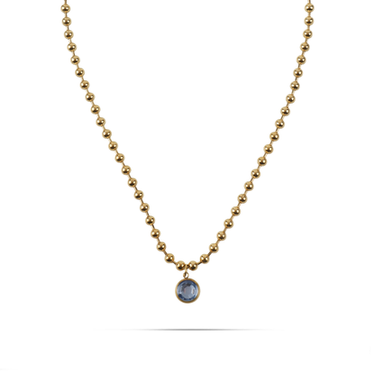 Κολιέ με πέτρα ζιργκόν Mar and Mar Azure (Light Blue) από ανοξείδωτο ατσάλι
