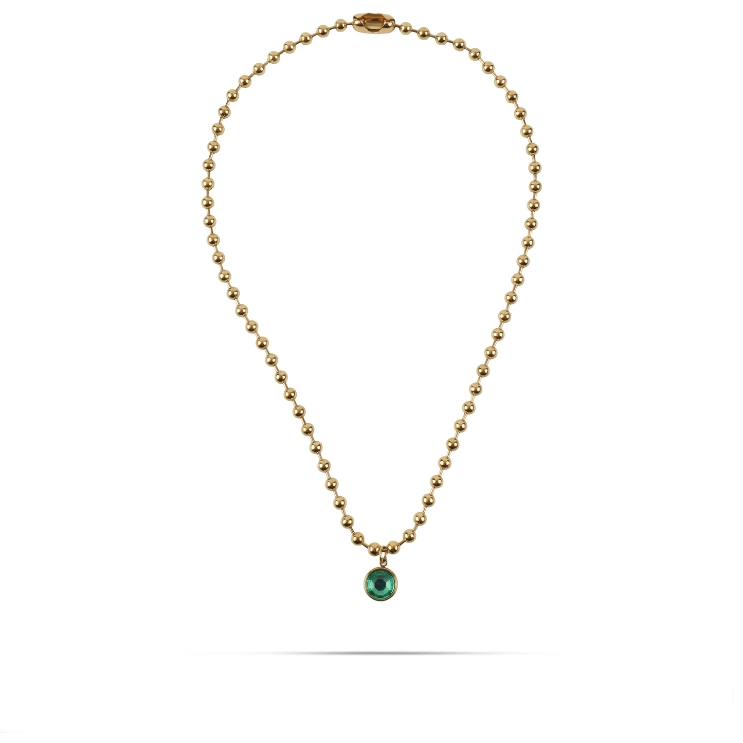 Κολιέ με πέτρα ζιργκόν Mar and Mar Azure (Green) από ανοξείδωτο ατσάλι