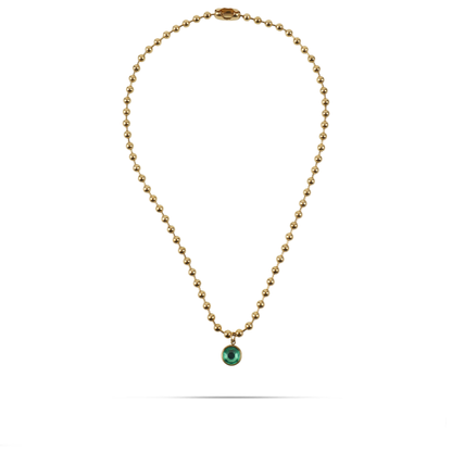 Κολιέ με πέτρα ζιργκόν Mar and Mar Azure (Green) από ανοξείδωτο ατσάλι