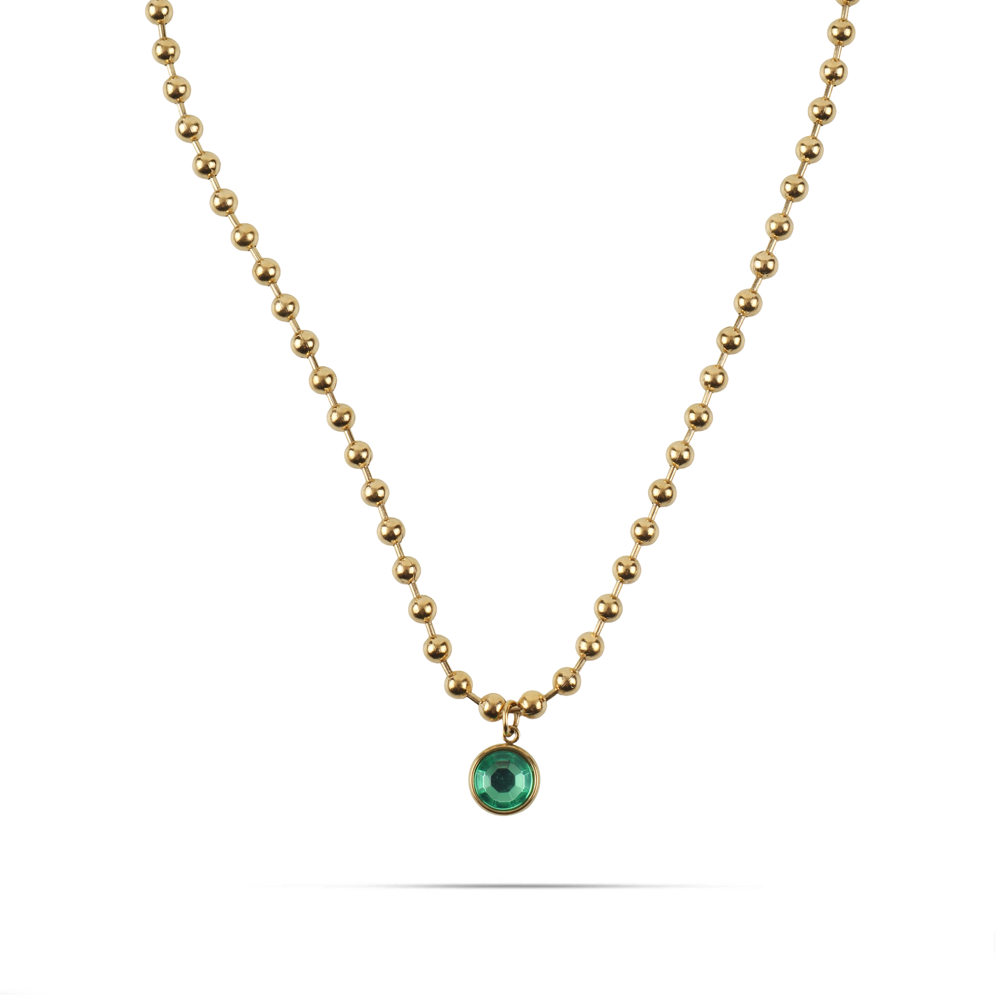 Κολιέ με πέτρα ζιργκόν Mar and Mar Azure (Green) από ανοξείδωτο ατσάλι