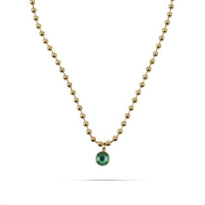 Κολιέ με πέτρα ζιργκόν Mar and Mar Azure (Green) από ανοξείδωτο ατσάλι