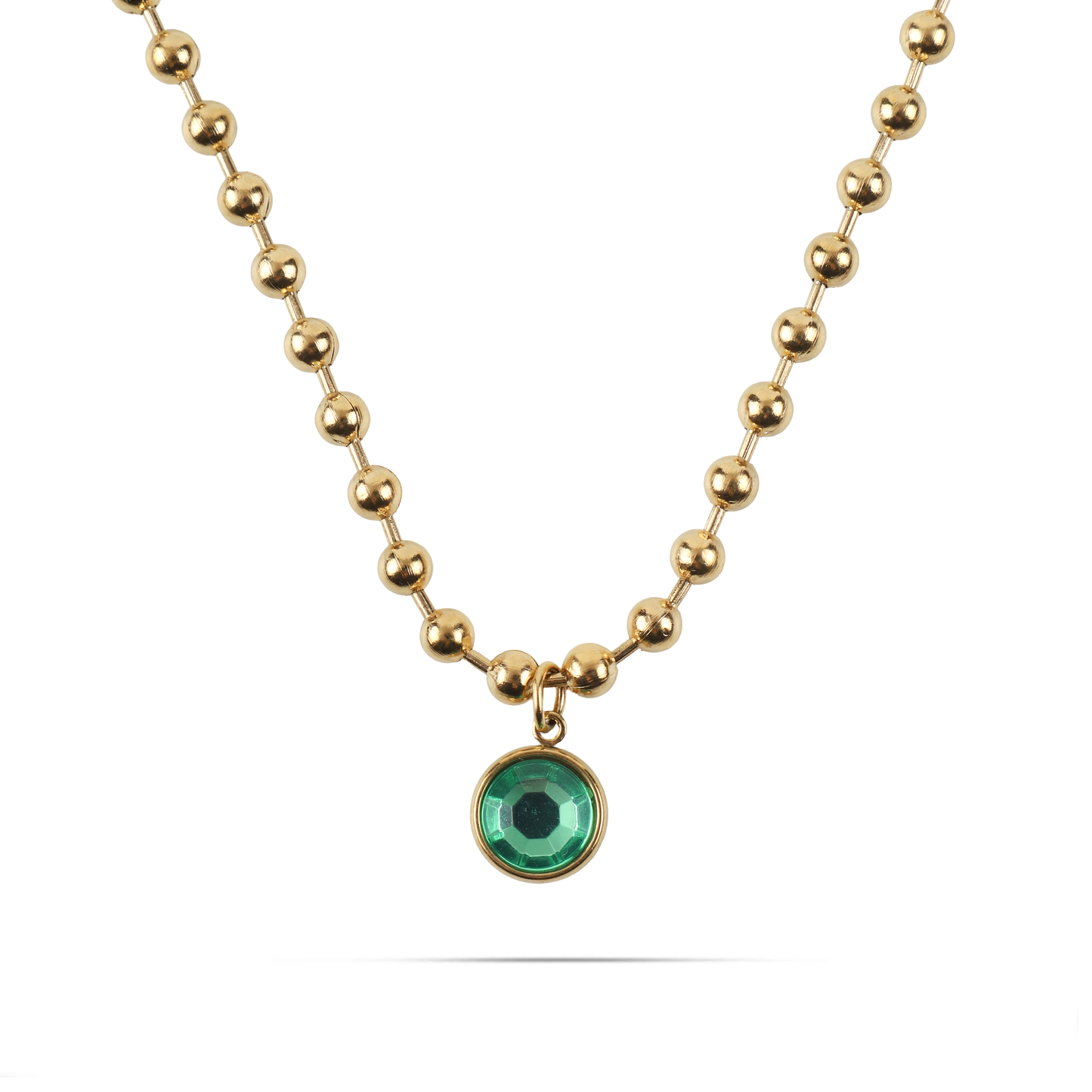 Κολιέ με πέτρα ζιργκόν Mar and Mar Azure (Green) από ανοξείδωτο ατσάλι