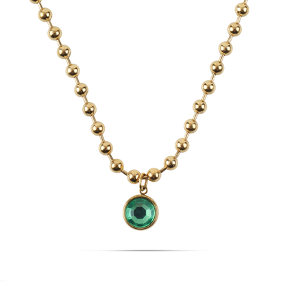 Κολιέ με πέτρα ζιργκόν Mar and Mar Azure (Green) από ανοξείδωτο ατσάλι