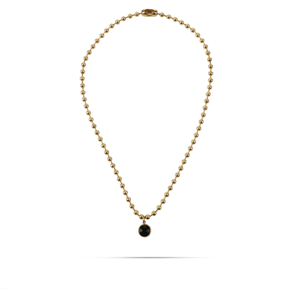 Κολιέ με πέτρα ζιργκόν Mar and Mar Azure (Black) από ανοξείδωτο ατσάλι