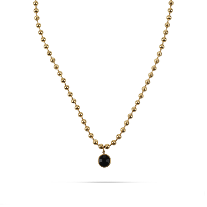 Κολιέ με πέτρα ζιργκόν Mar and Mar Azure (Black) από ανοξείδωτο ατσάλι