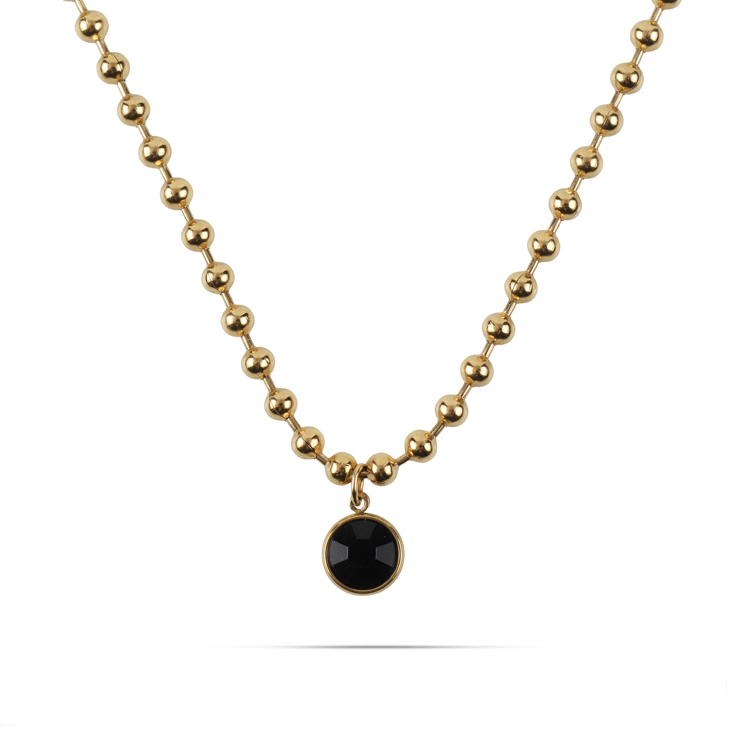 Κολιέ με πέτρα ζιργκόν Mar and Mar Azure (Black) από ανοξείδωτο ατσάλι