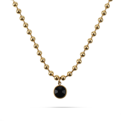 Κολιέ με πέτρα ζιργκόν Mar and Mar Azure (Black) από ανοξείδωτο ατσάλι