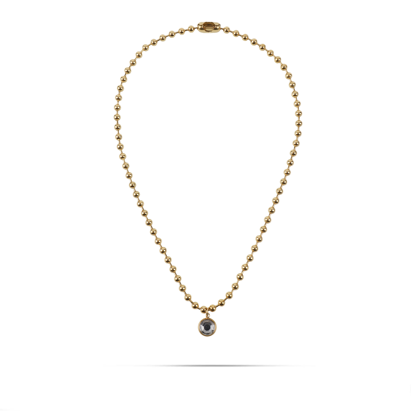 Κολιέ με πέτρα ζιργκόν Mar and Mar Azure (White) από ανοξείδωτο ατσάλι