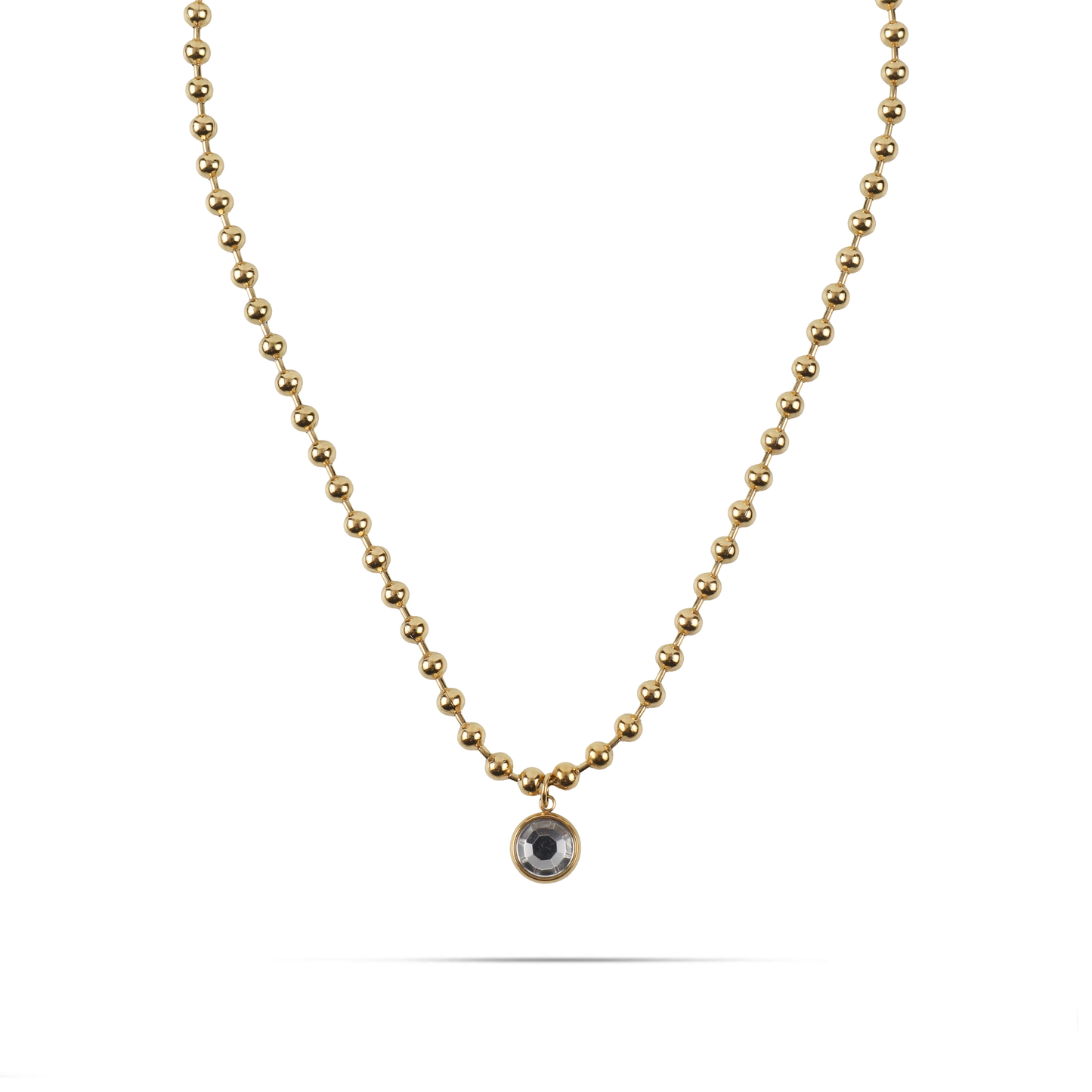 Κολιέ με πέτρα ζιργκόν Mar and Mar Azure (White) από ανοξείδωτο ατσάλι