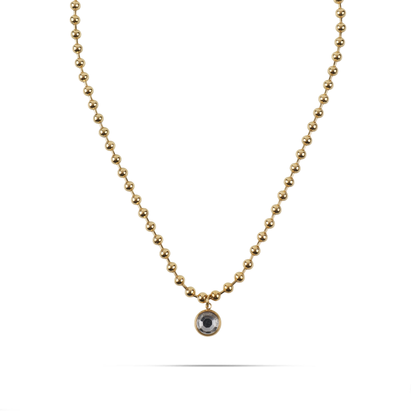 Κολιέ με πέτρα ζιργκόν Mar and Mar Azure (White) από ανοξείδωτο ατσάλι