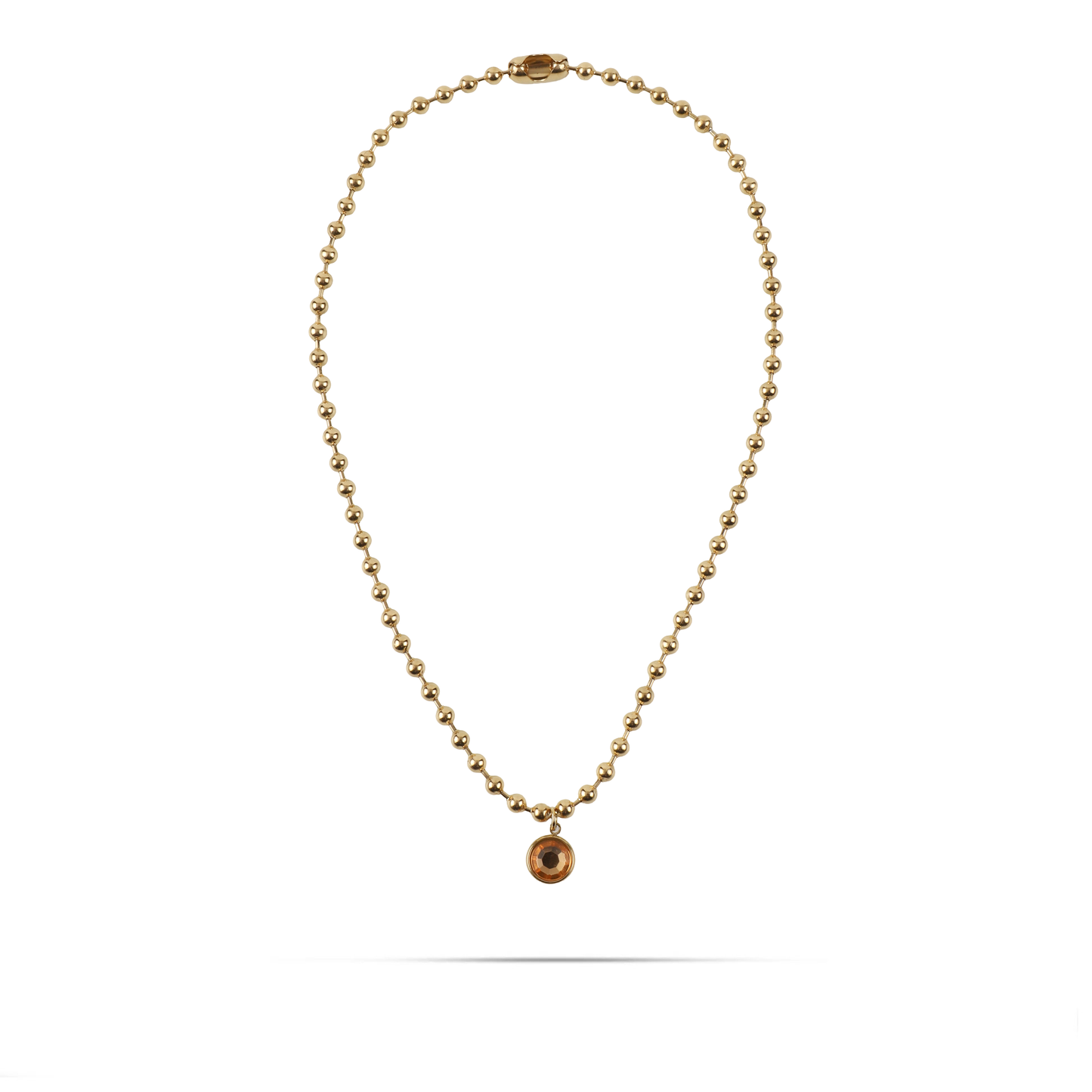 Κολιέ με χάντρες και πέτρες ζιργκόν Mar and Mar Azure (Peach) από ανοξείδωτο ατσάλι