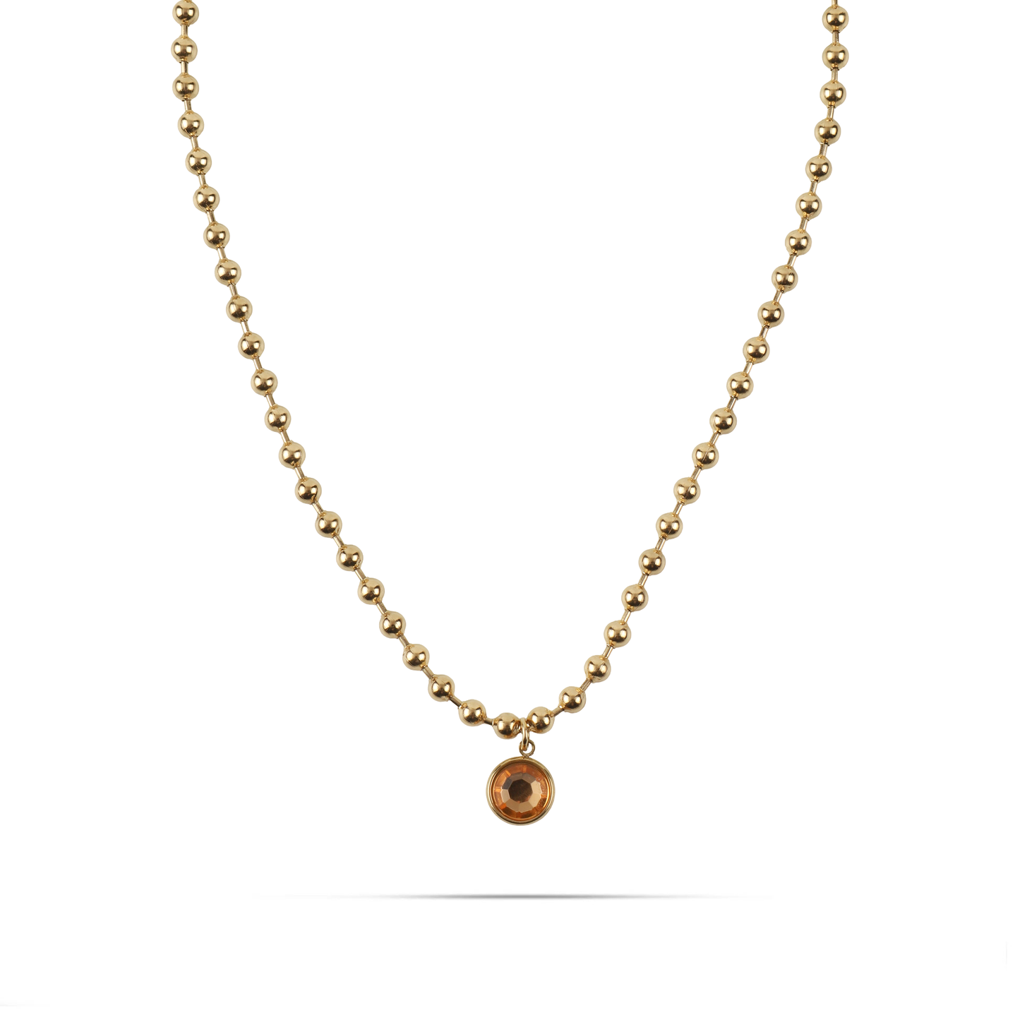 Κολιέ με χάντρες και πέτρες ζιργκόν Mar and Mar Azure (Peach) από ανοξείδωτο ατσάλι