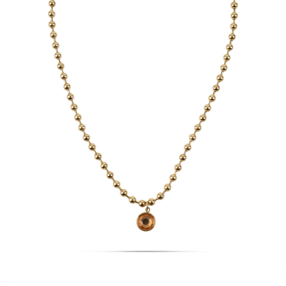 Κολιέ με χάντρες και πέτρες ζιργκόν Mar and Mar Azure (Peach) από ανοξείδωτο ατσάλι