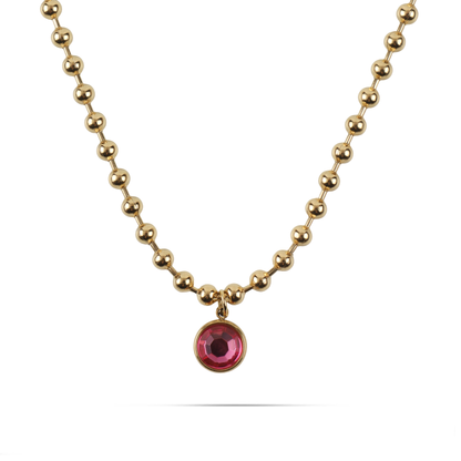 Κολιέ με πέτρα ζιργκόν Mar and Mar Azure (Magenta) από ανοξείδωτο ατσάλι