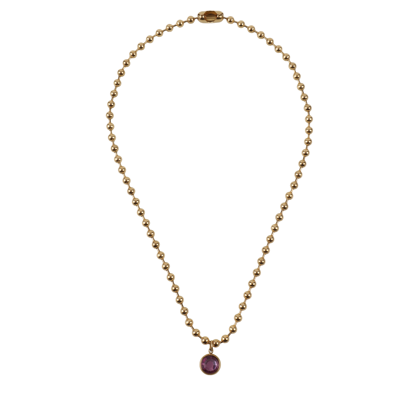 Κολιέ με πέτρα ζιργκόν Mar and Mar Azure (Purple) από ανοξείδωτο ατσάλι